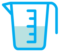 Blue outline of a Dunkin' measuring cup