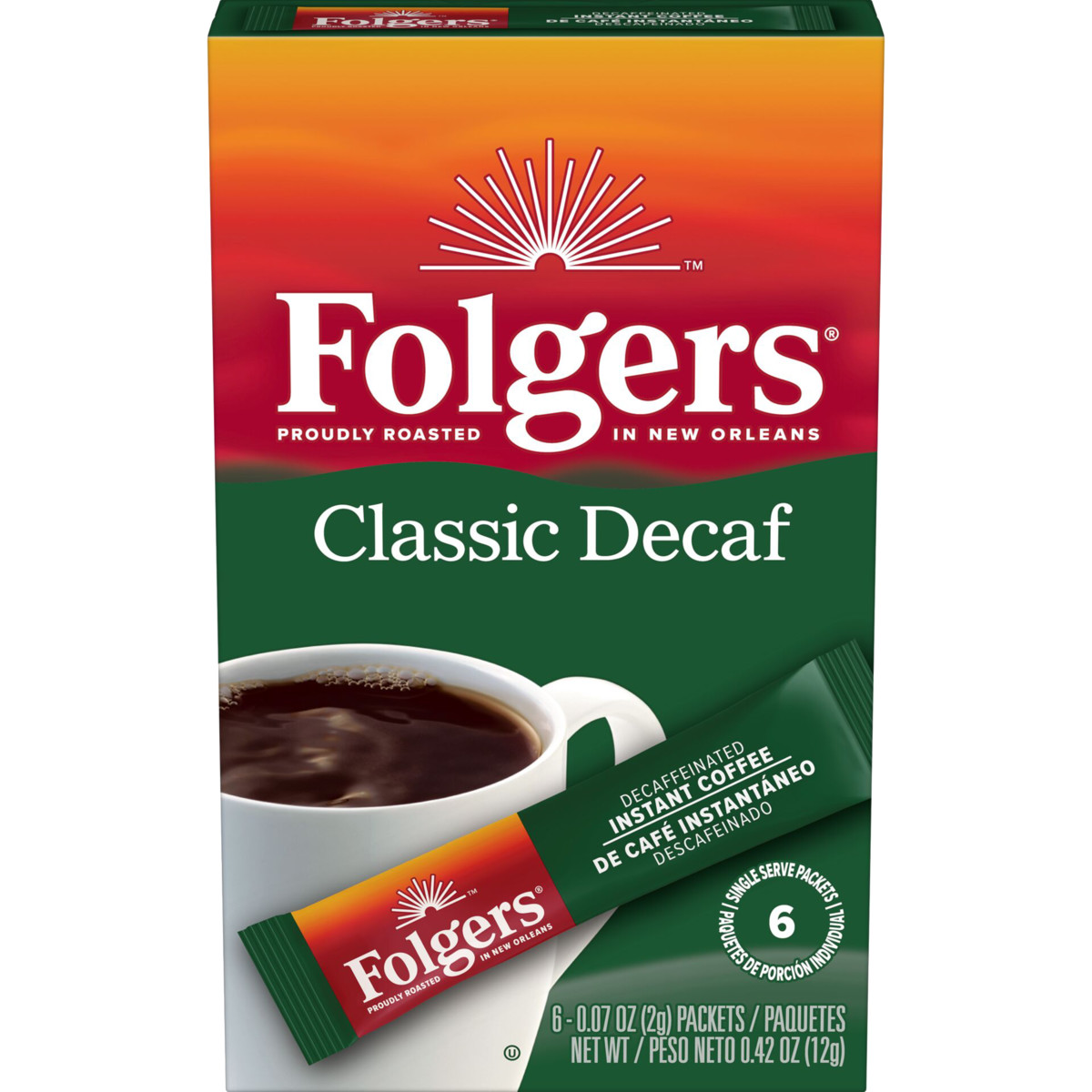 Classic Decaf Instant Coffee Packets 