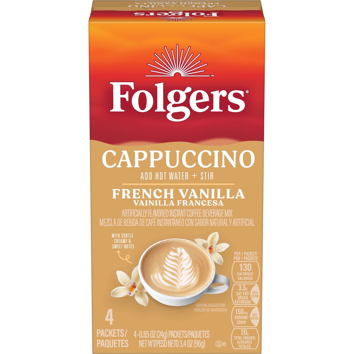 Folgers® French Vanilla Flavored Cappuccino Mix Packets 