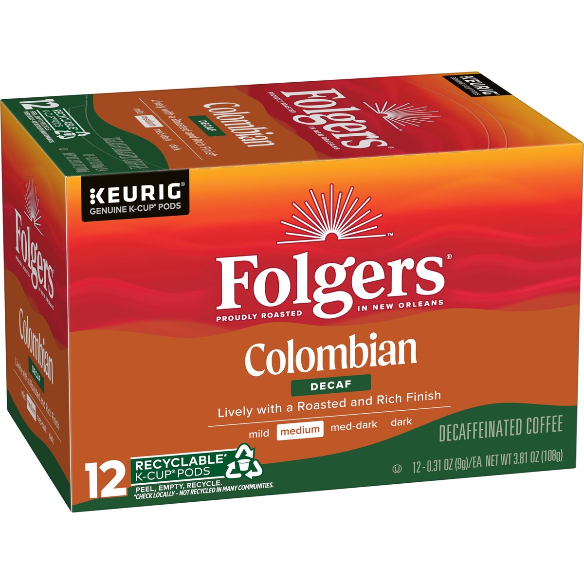 Folgers® Colombian Decaf Coffee K-Cup® Pods 