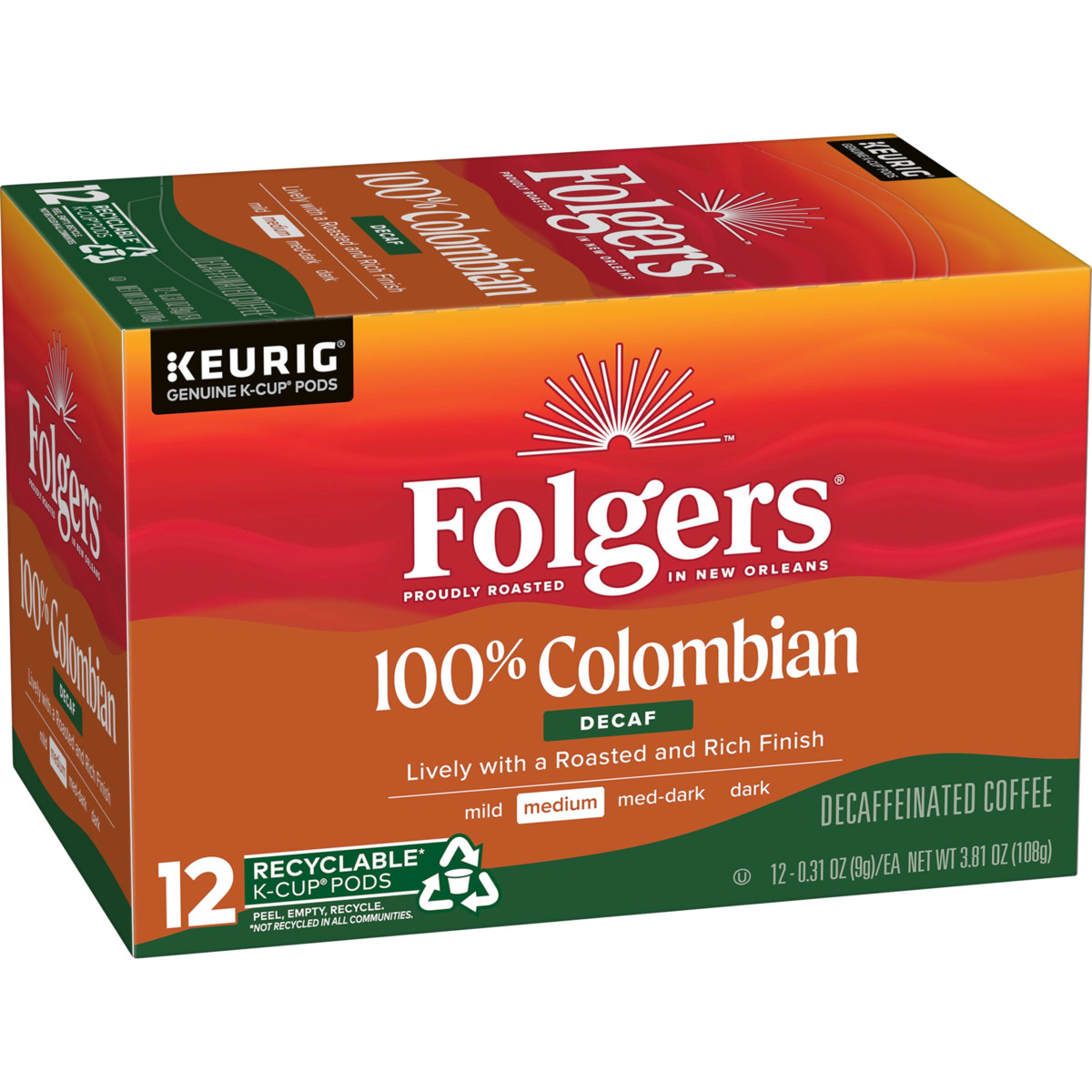 100% Colombian Decaf Coffee K-Cup® Pods 