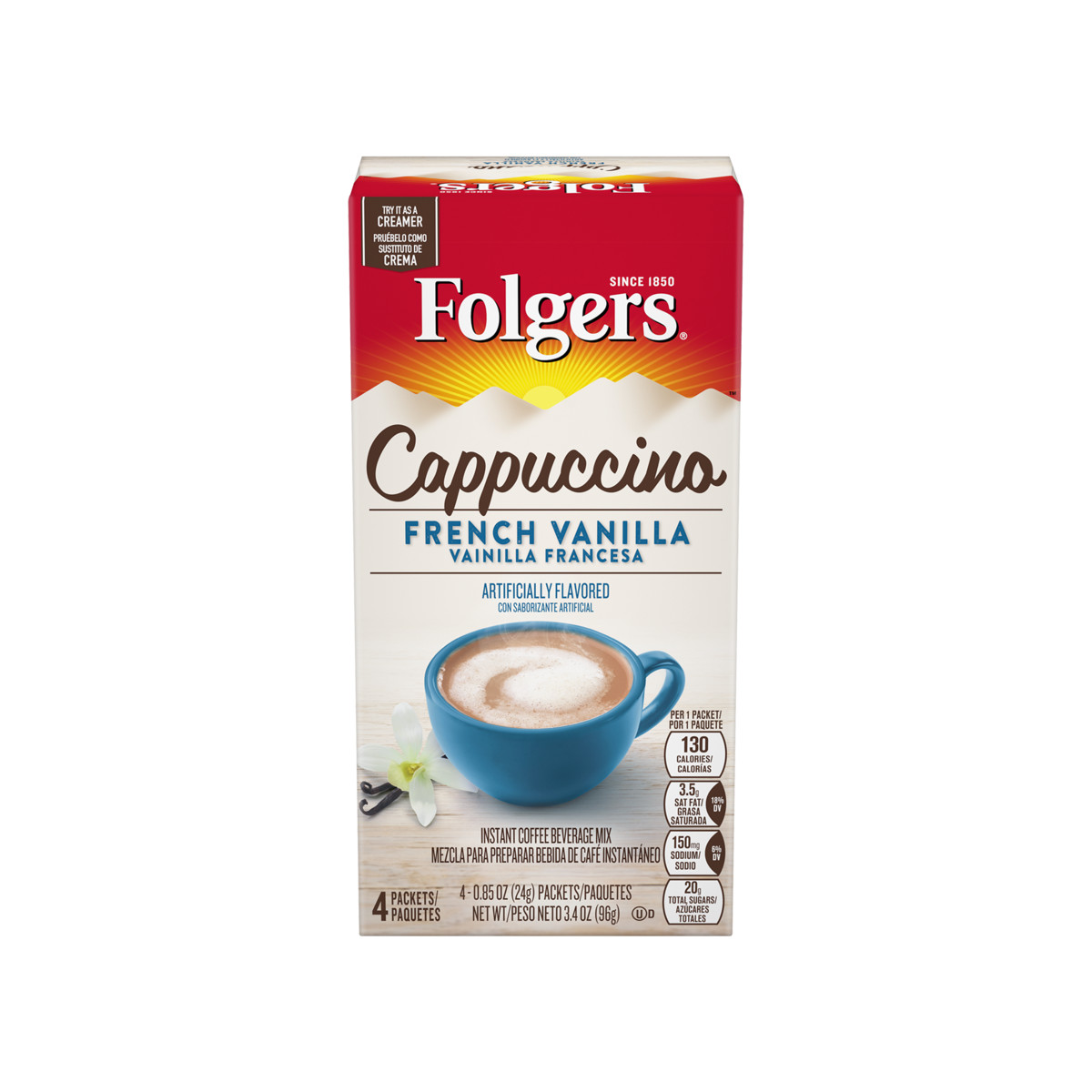 French Vanilla Flavored Cappuccino Mix Packets 